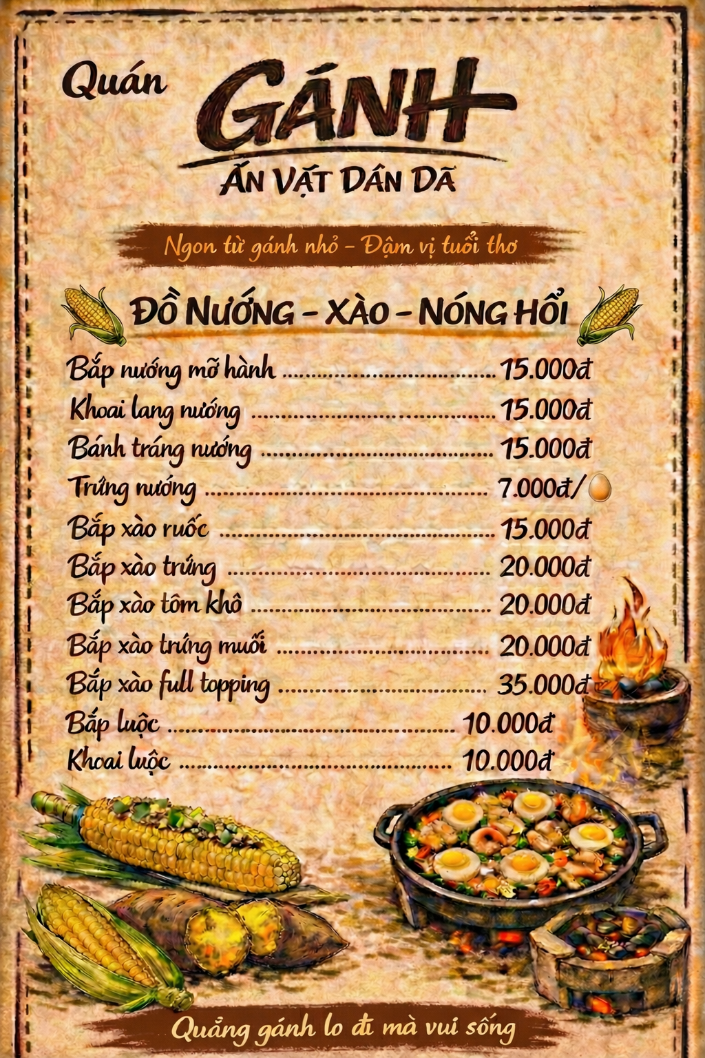 Menu Đồ Nướng, Xào